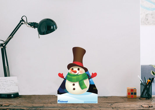 Christmas: Snowman with Green Scarf  Mini   Cardstock Cutout  -      Stand Out