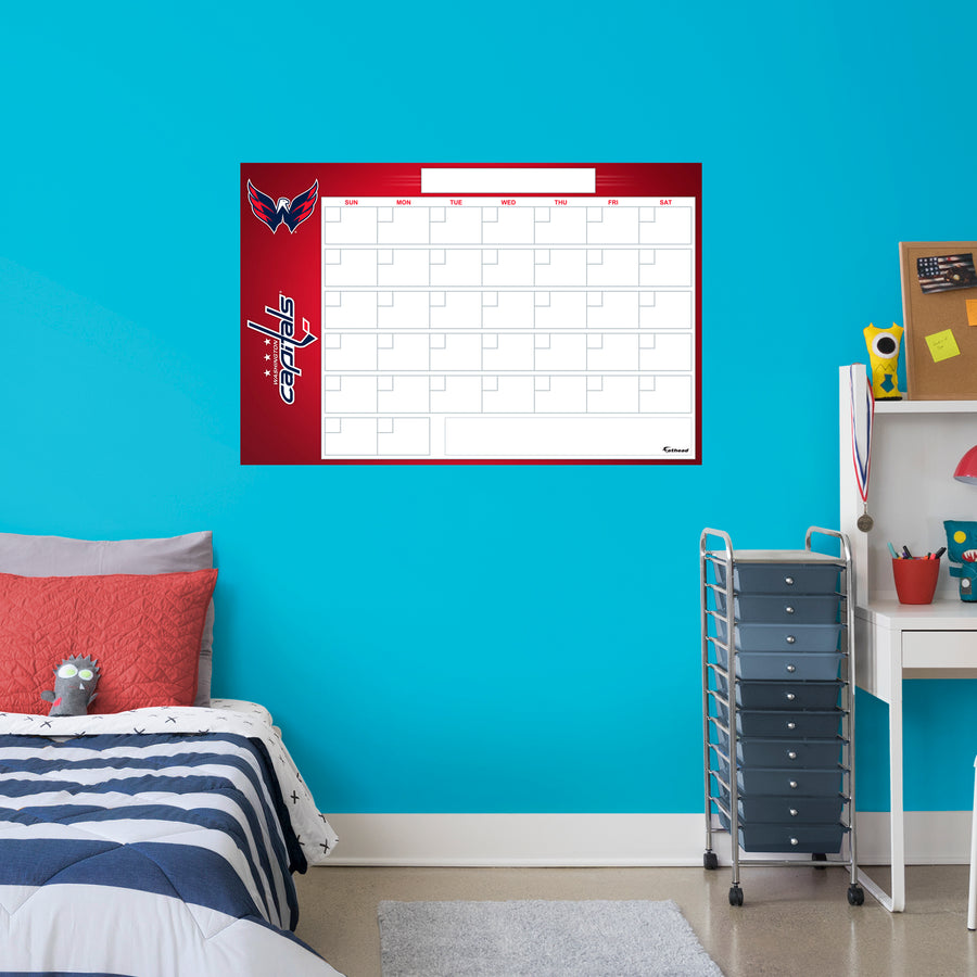 Washington Capitals - Dry Erase Calendar - Official NHL - Reusable Vinyl Wall Decal