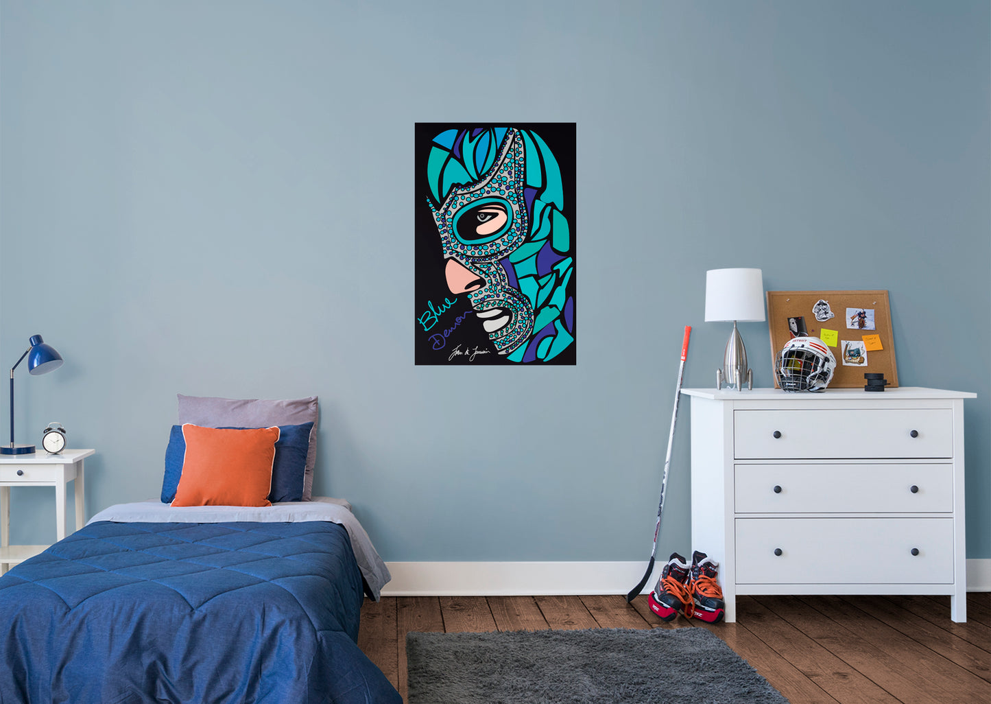 Dream Big Art:  Lucha Libre Mural        - Officially Licensed Juan de Lascurain Removable Wall   Adhesive Decal
