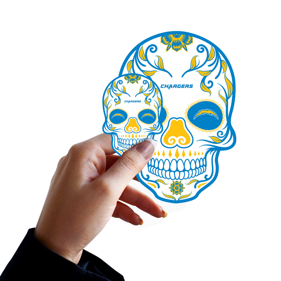 Los Angeles Chargers - 5 Skull Minis (Mixed Sizes) - Official NFL - Reusable Vinyl Decals