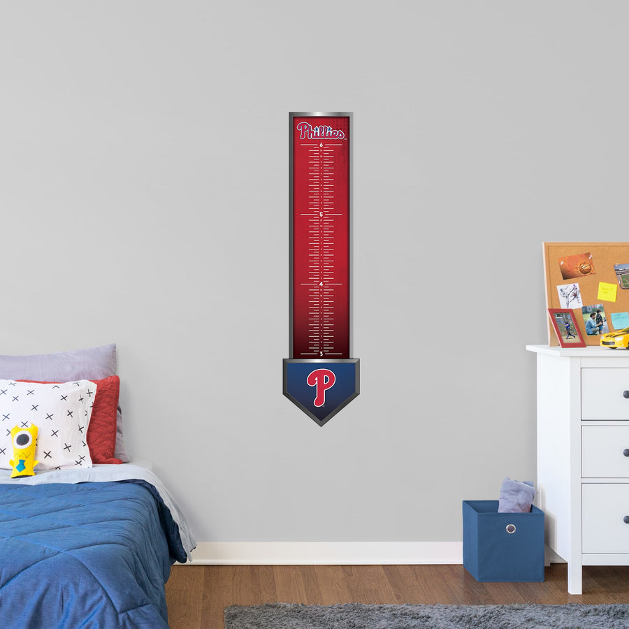 Philadelphia Phillies - Growth Chart - Official MLB - Reusable Vinyl Wall Decal