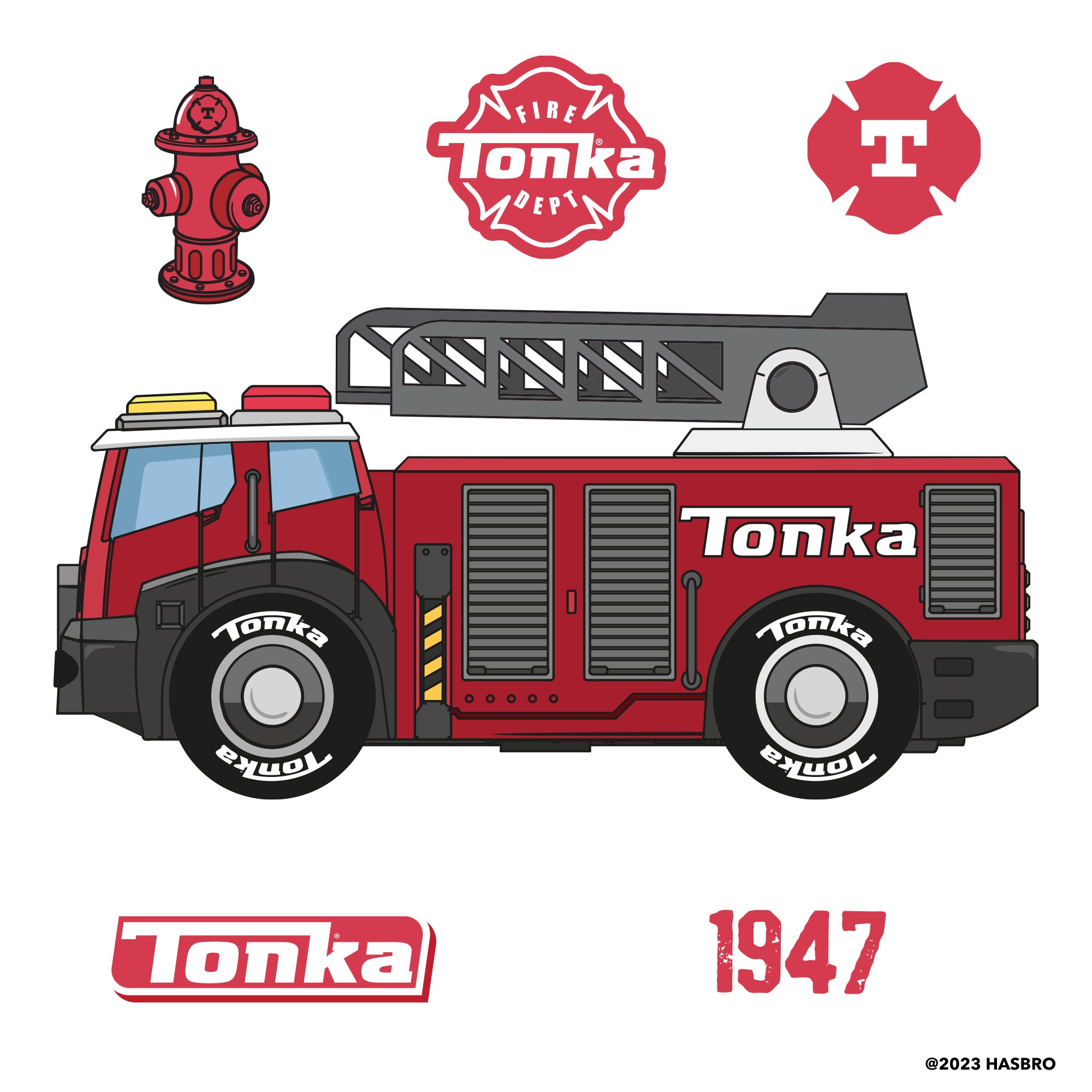 Tonka Trucks Fire Truck Classic RealBig Officially Licensed Hasbro Fathead