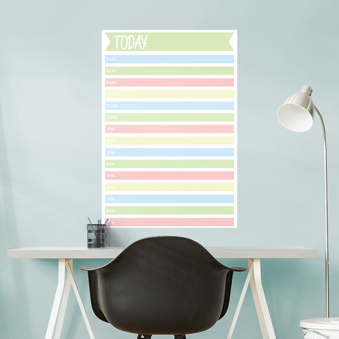 Hourly Schedule Today Removable Dry Erase Vinyl Decal Fathead