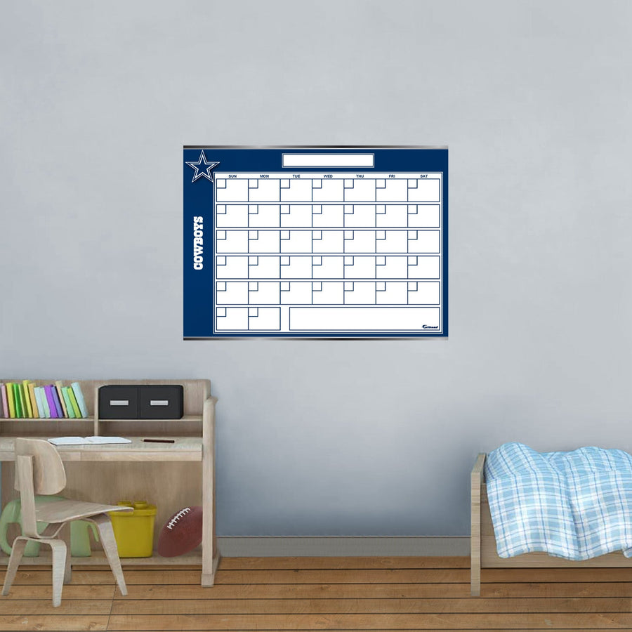 Dallas Cowboys - Dry Erase Calendar - Official NFL - Reusable Vinyl Wall Decal