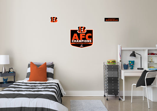 Cincinnati Bengals: 2022 AFC Champions Logo - Officially Licensed NFL Removable Adhesive Decal