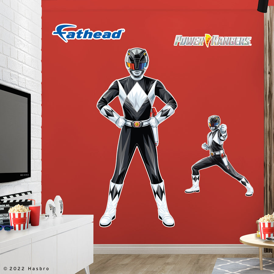 Black Ranger - Power Rangers - RealBig Collection - Official Hasbro - Reusable Vinyl Wall Decals #1