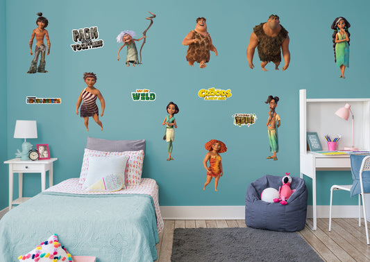 The Croods 2:  Characters Collection        - Officially Licensed NBC Universal Removable Wall   Adhesive Decal