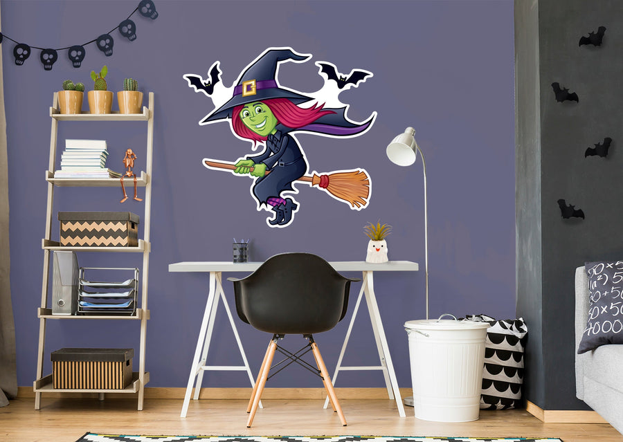 Halloween: Redhead Witch Icon        -   Removable Wall   Adhesive Decal