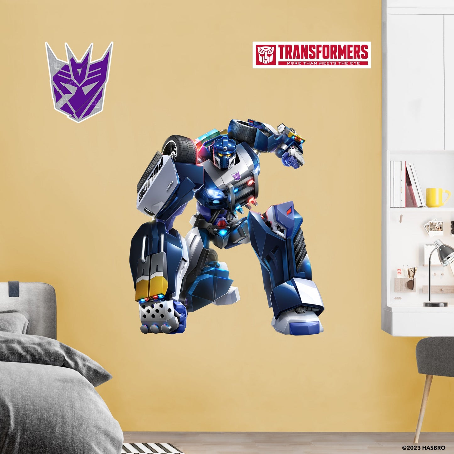 Transformers: Barricade RealBig - Officially Licensed Hasbro Removable Adhesive Decal