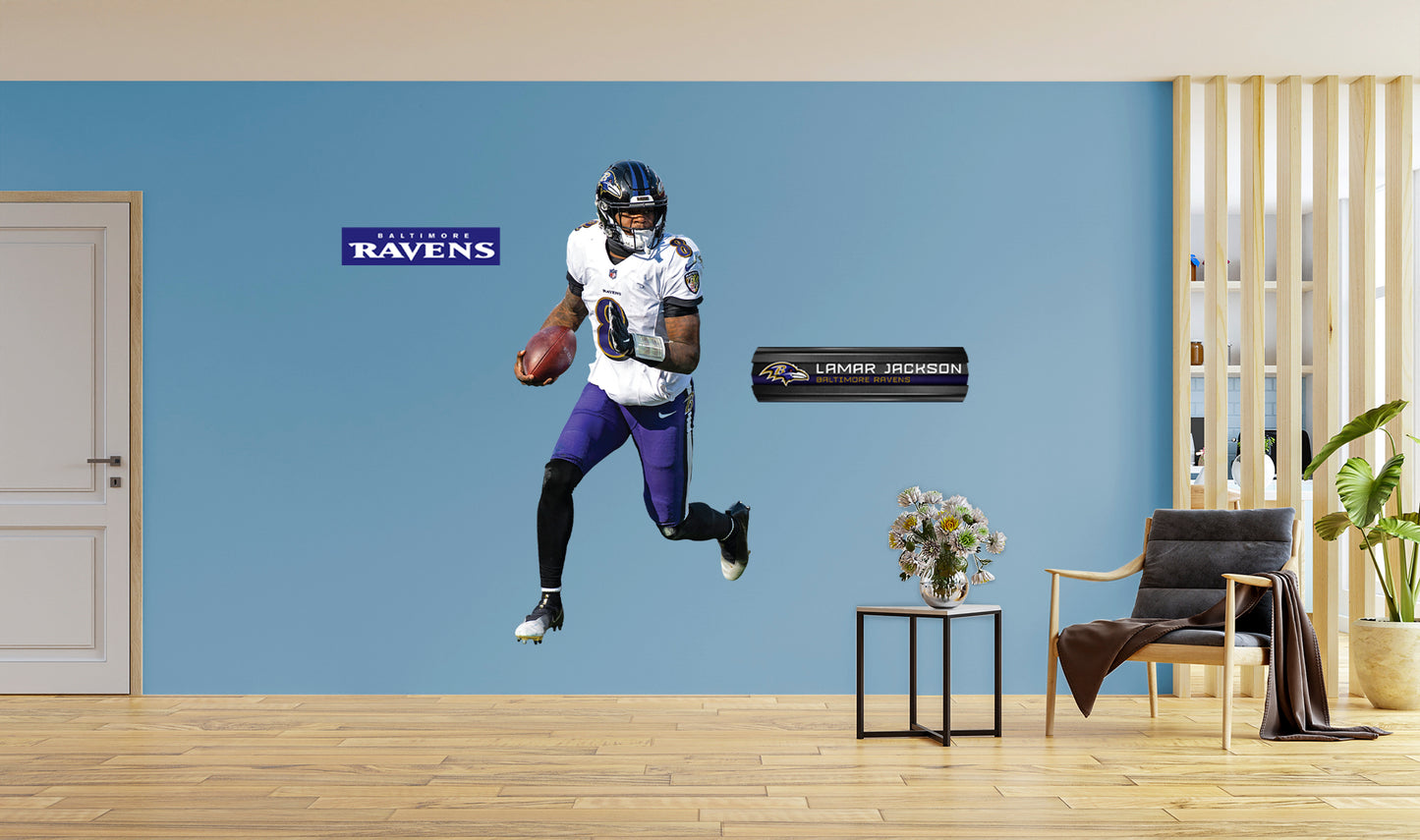 Baltimore Ravens: Lamar Jackson 2021        - Officially Licensed NFL Removable Wall   Adhesive Decal