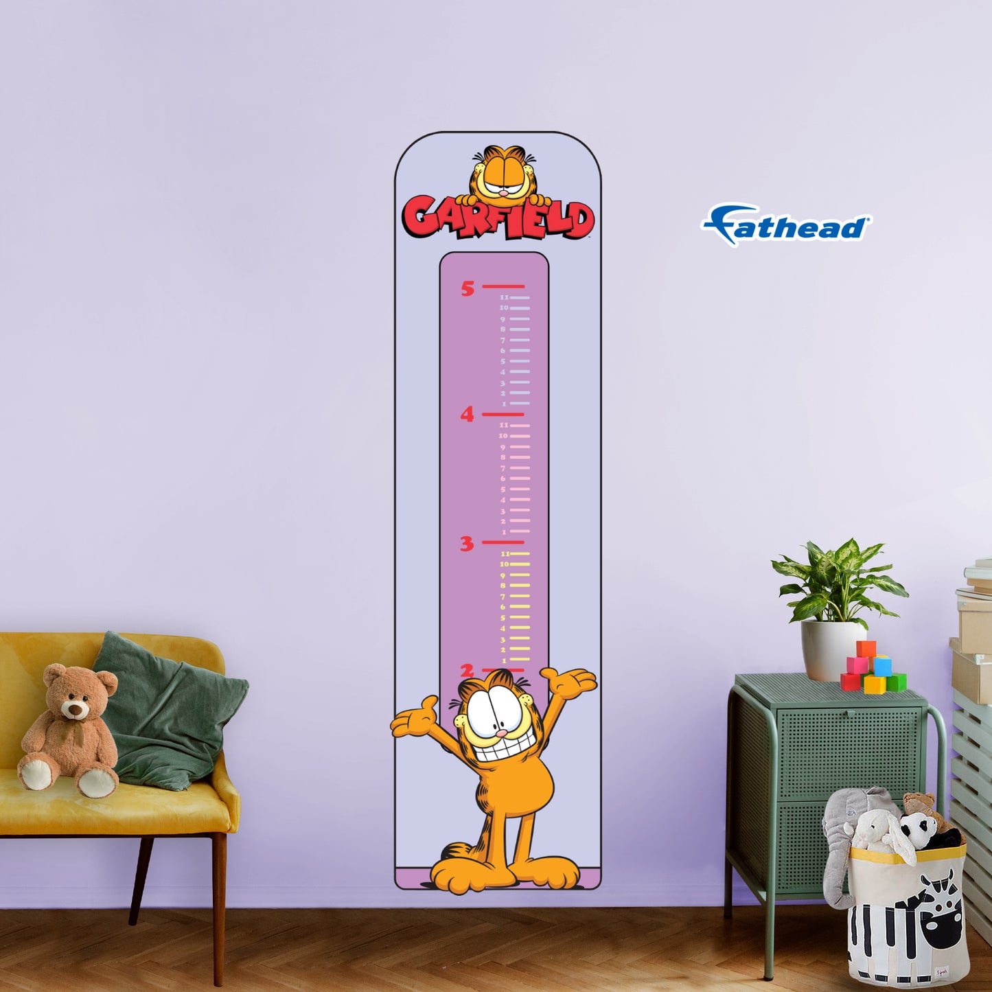 Garfield: Garfield Growth Chart - Officially Licensed Nickelodeon Removable Adhesive Decal