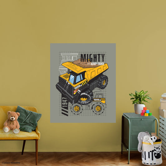 Tonka Trucks: Mighty Dump Truck Poster        - Officially Licensed Hasbro Removable     Adhesive Decal