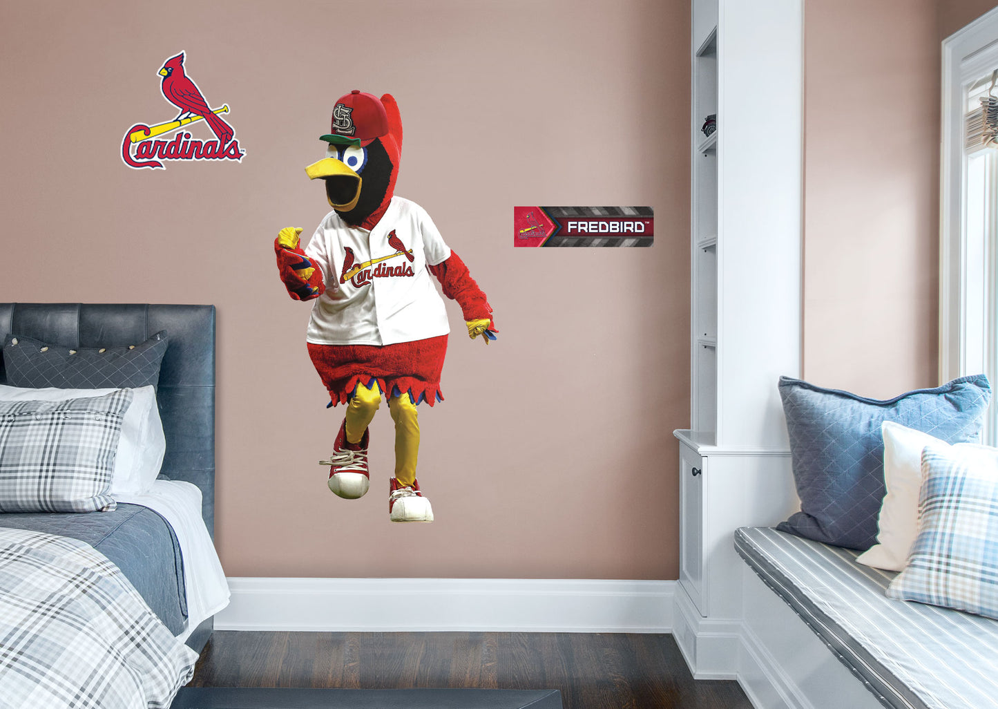 St. Louis Cardinals for St Louis Cardinals: Fredbird 2021 Mascot - MLB Removable Wall Adhesive Wall Decal Giant Athlete +2 Wall Decals 26W x 51H