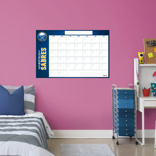 Buffalo Sabres Dry Erase Calendar  - Officially Licensed NHL Removable Wall Decal