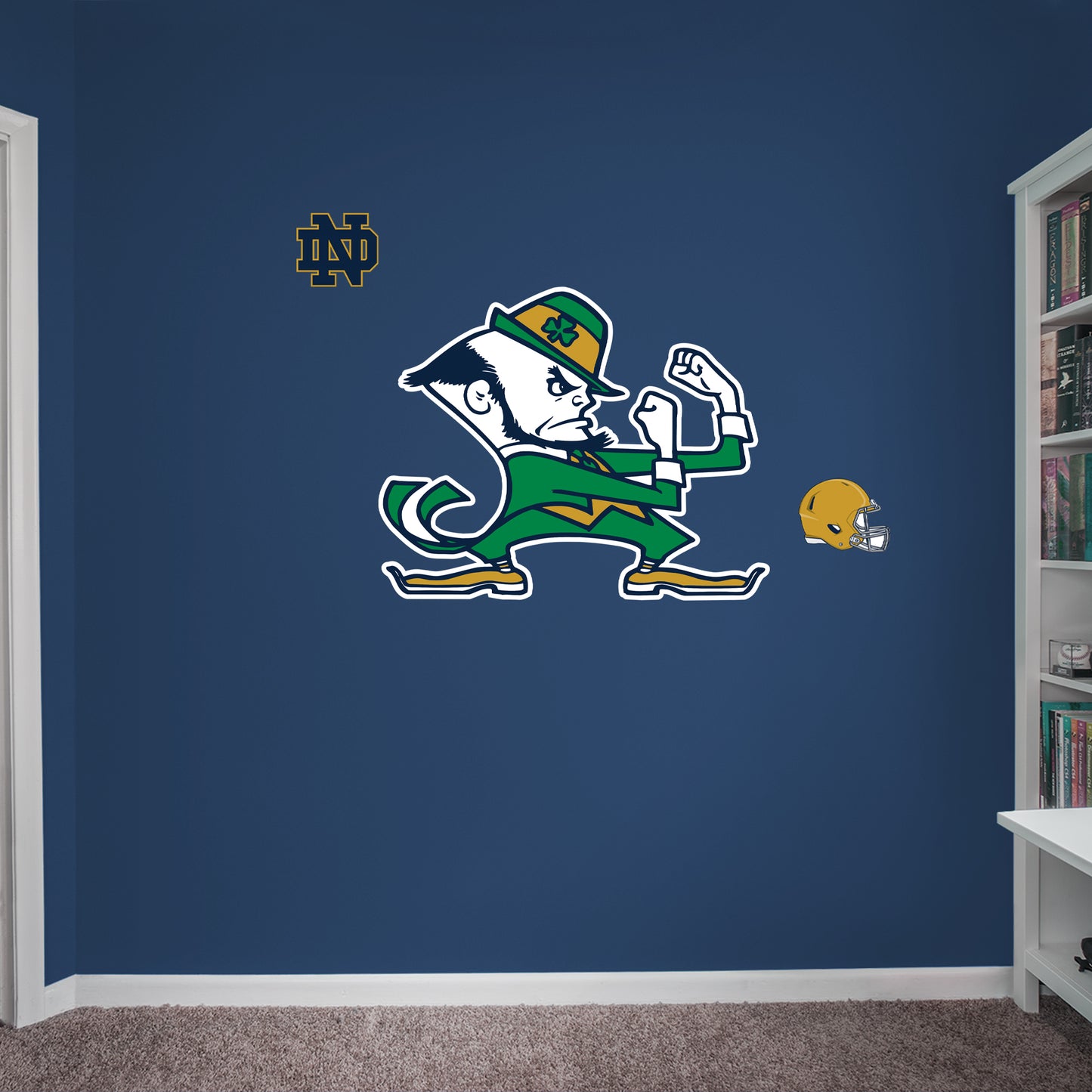 Notre Dame Fighting Irish: Leprechaun Logo - Officially Licensed NCAA Removable Adhesive Decal