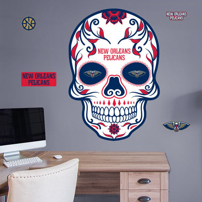 New Orleans Pelicans: Skull - Officially Licensed NBA Removable Adhesive Decal