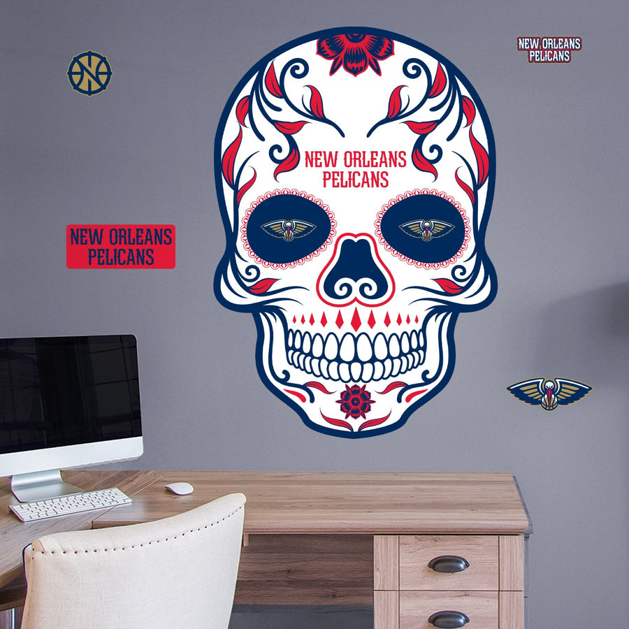 New Orleans Pelicans - RealBig Sugar Skull Collection - Official NBA - Reusable Vinyl Wall Decals