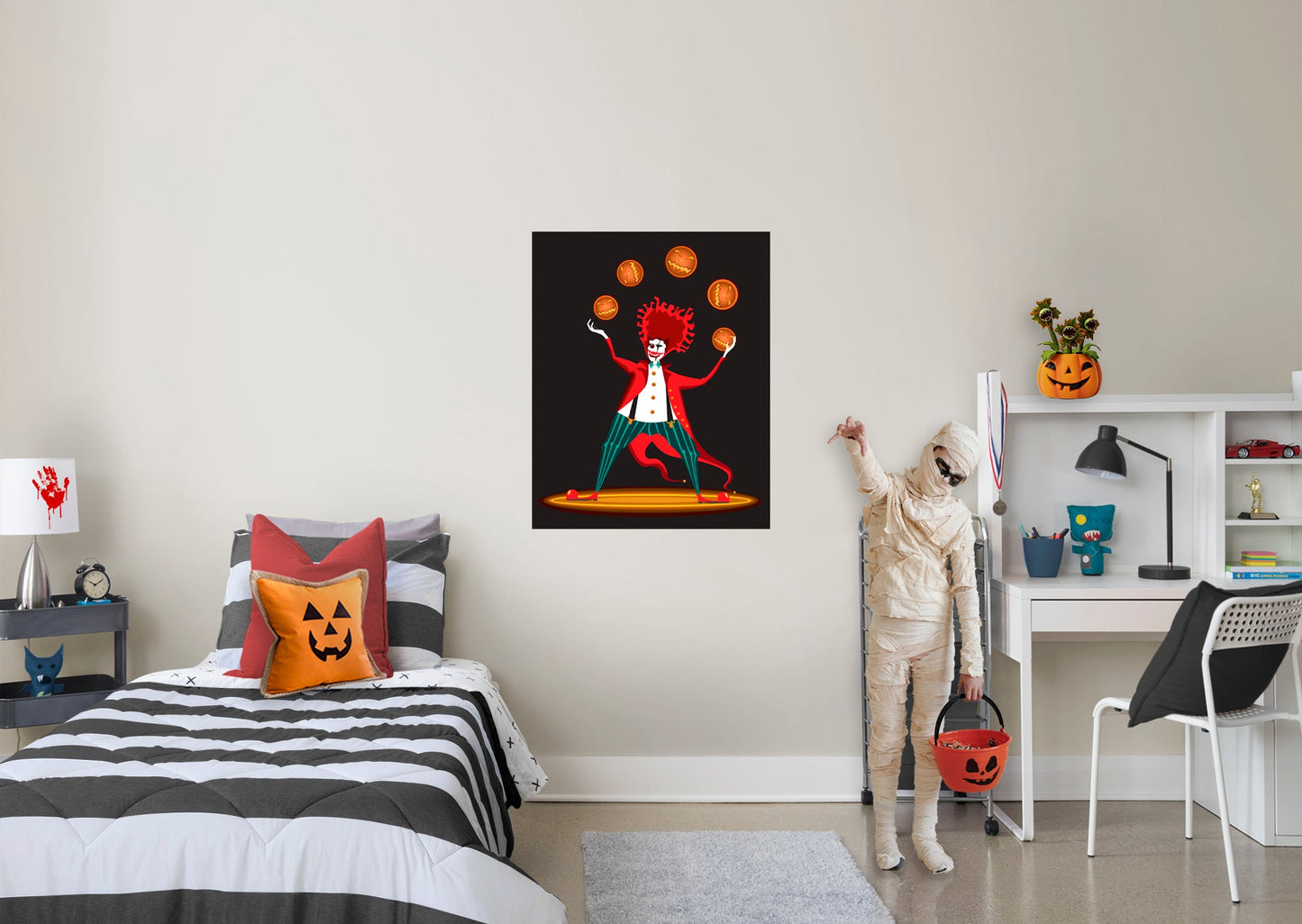 Halloween:  Juggling Mural        -   Removable Wall   Adhesive Decal