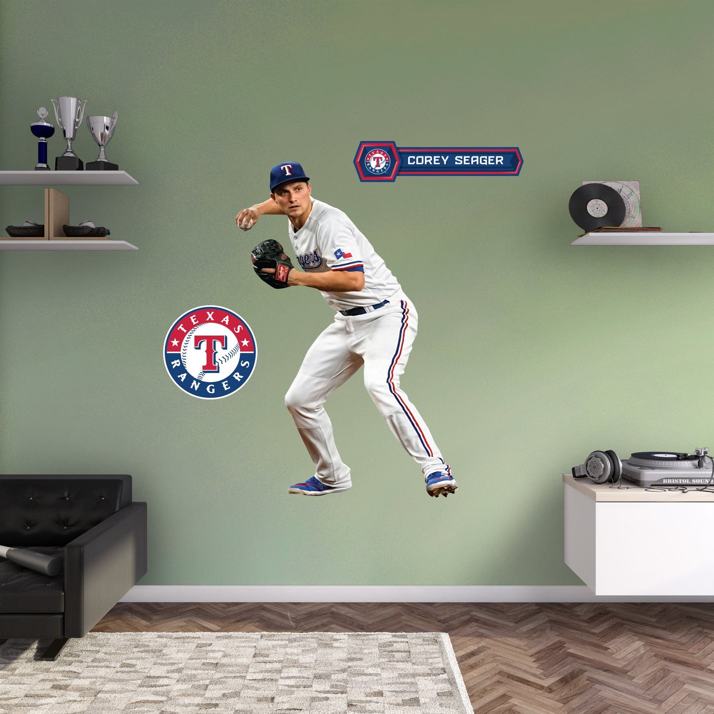 Texas Rangers: Corey Seager  Fielding        - Officially Licensed MLB Removable     Adhesive Decal