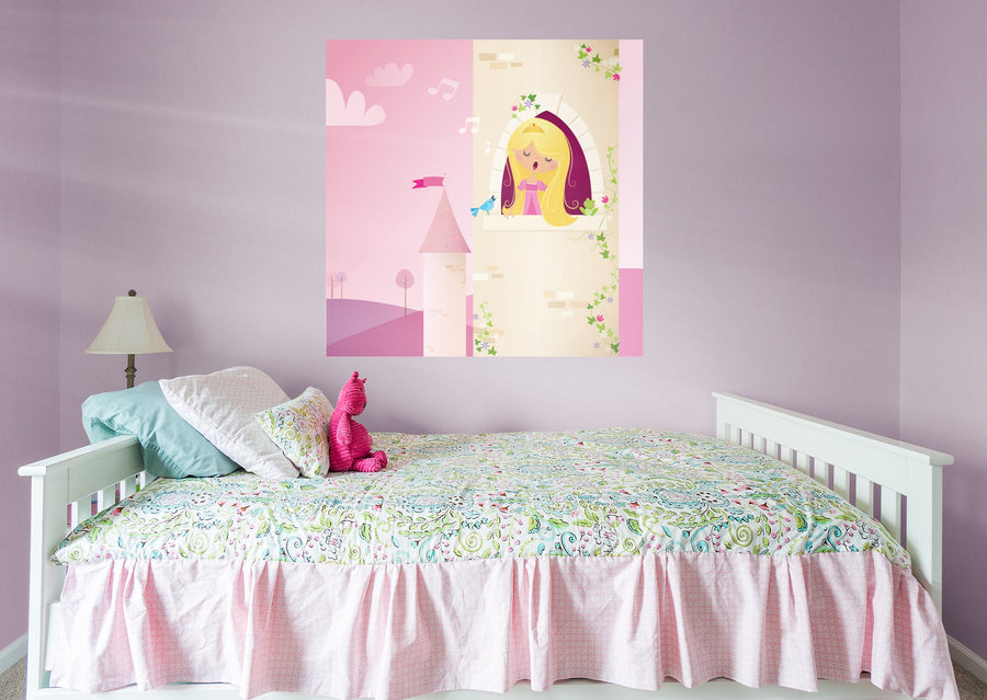 Nursery Princess:  Tower Mural        -   Removable Wall   Adhesive Decal