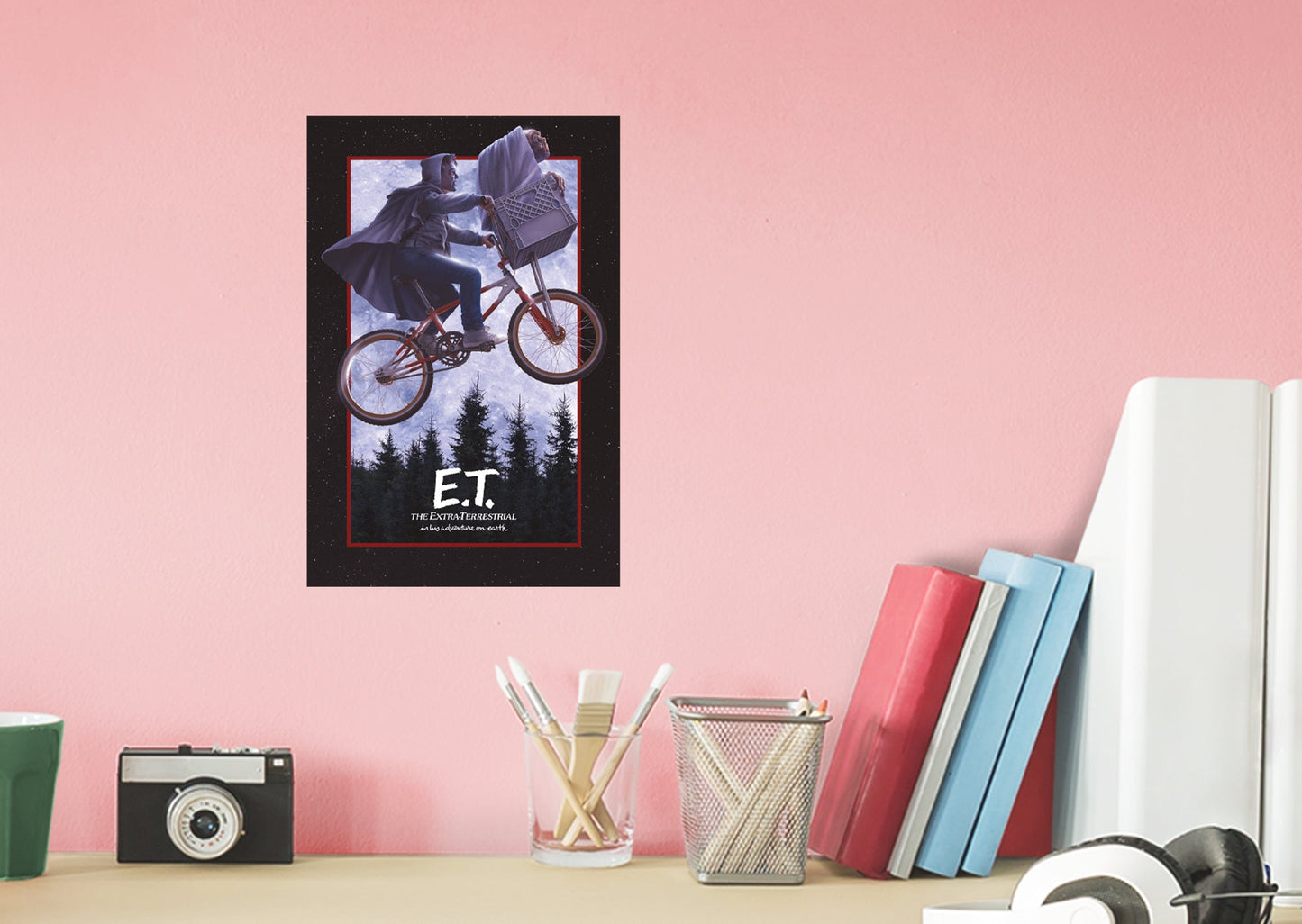E.T.: E.T. Flying Bike 40th Anniversary Poster - Officially Licensed NBC Universal Removable Adhesive Decal
