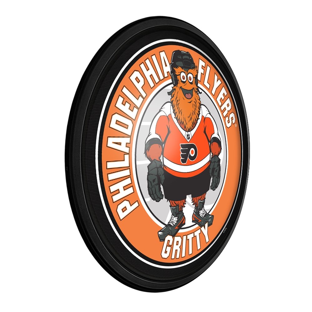 Philadelphia Flyers: Gritty - Round Slimline Lighted Wall Sign - The Fan-Brand