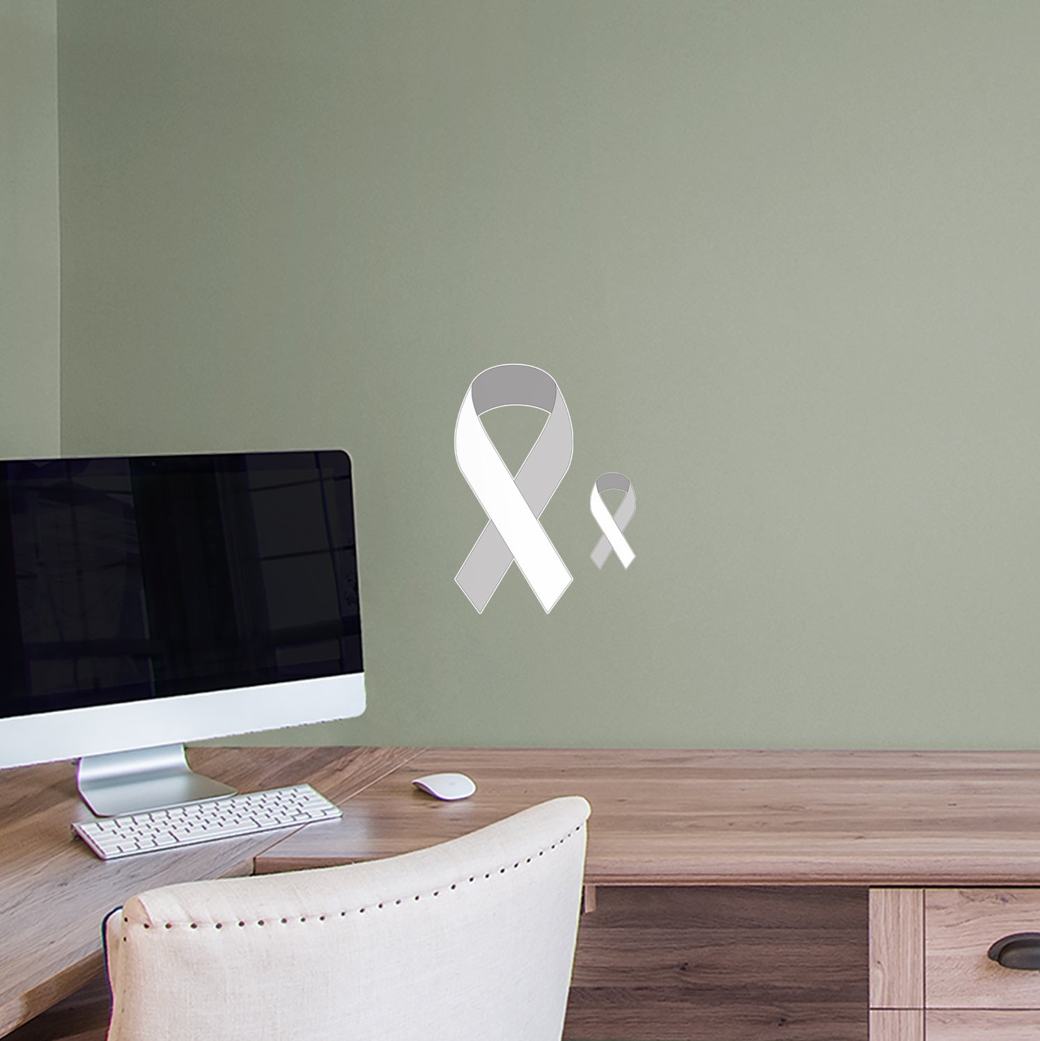 Large Lung Cancer Ribbon  + 1 Decal (8"W x 16.5"H)