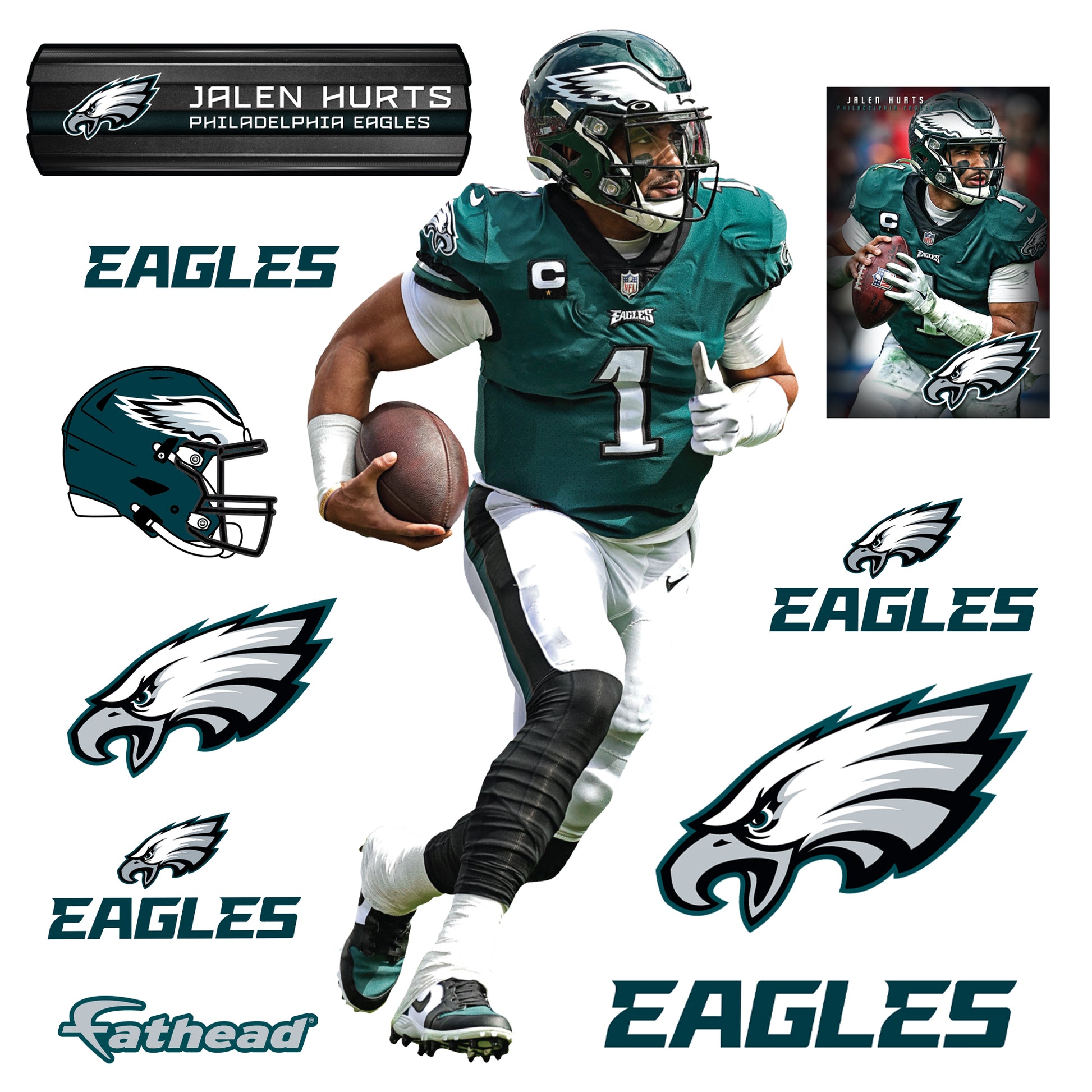 Philadelphia Eagles: Jalen Hurts 2023 Icon Poster - Officially License –  Fathead