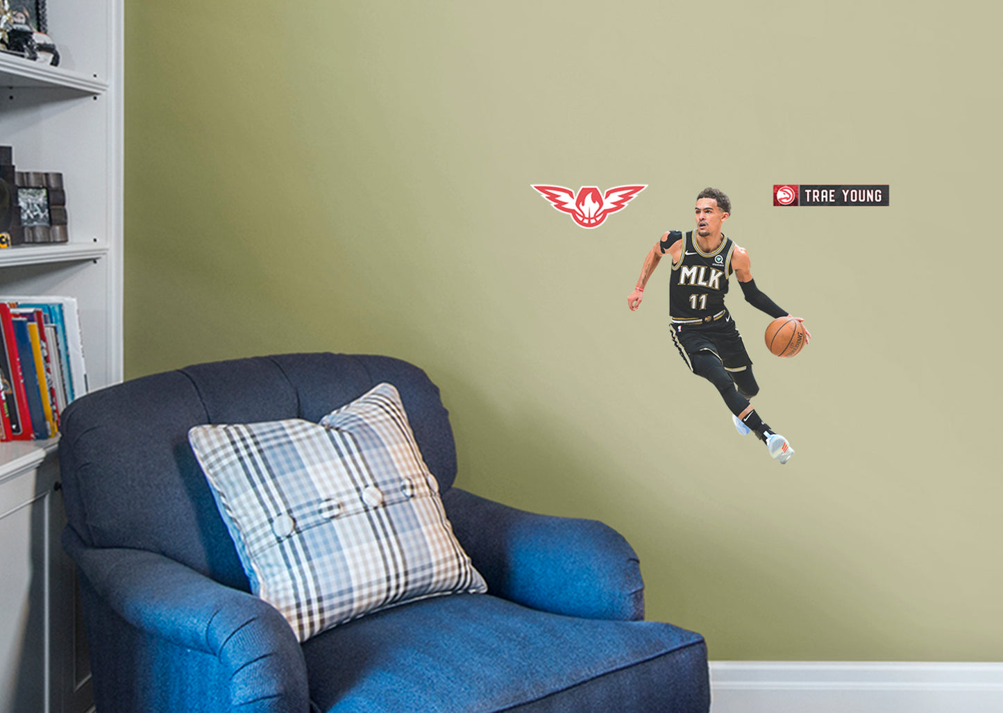 Atlanta Hawks: Trae Young  MLK Jersey        - Officially Licensed NBA Removable Wall   Adhesive Decal