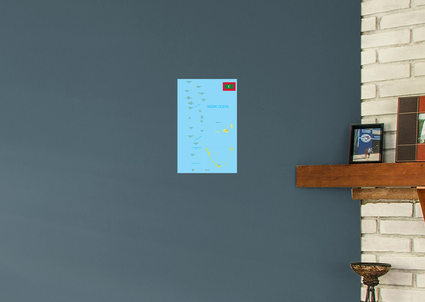 Maps of Asia: Maldives Mural        -   Removable Wall   Adhesive Decal