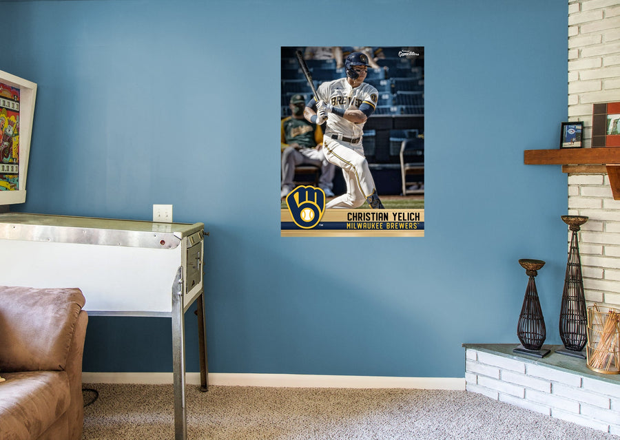 Christian Yelich - GameStars Series - Peel & Stick Poster - Official MLB - Milwaukee Brewers - Reusable Vinyl Wall Decal