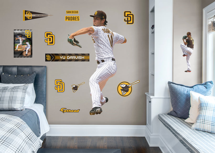 Yu Darvish - RealBig Collection - Official MLB - San Diego Padres - Reusable Vinyl Wall Decals