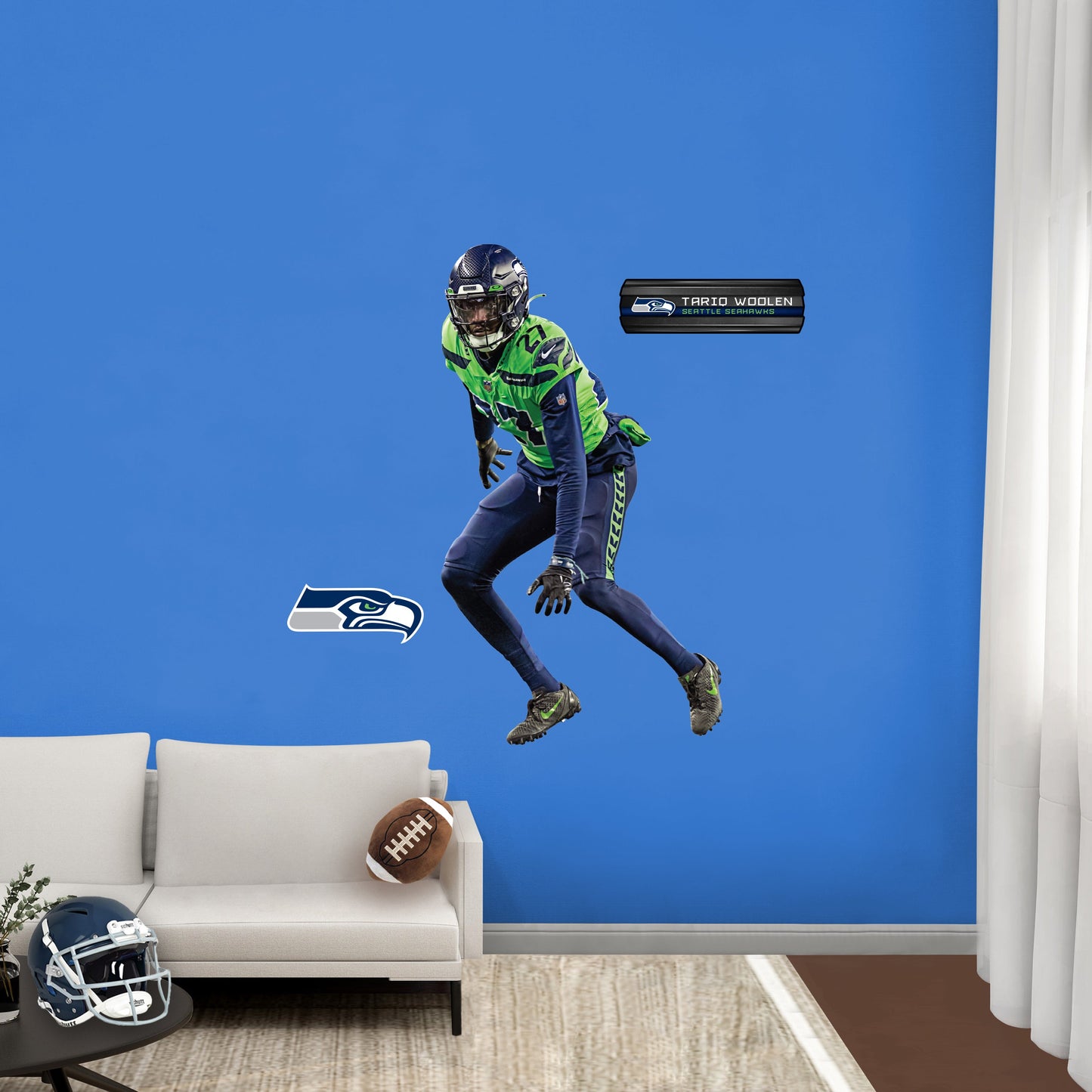 Seattle Seahawks: Tariq Woolen - Officially Licensed NFL Removable Adhesive Decal