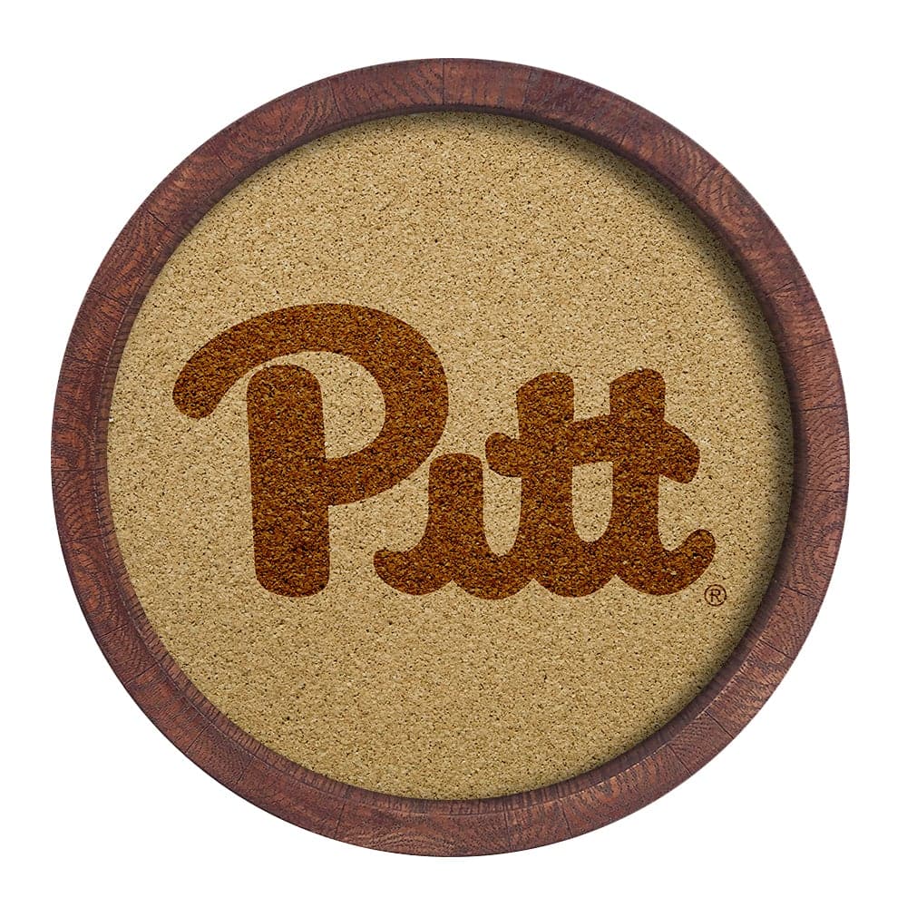 Pitt Panthers: "Faux" Barrel Framed Cork Board - The Fan-Brand