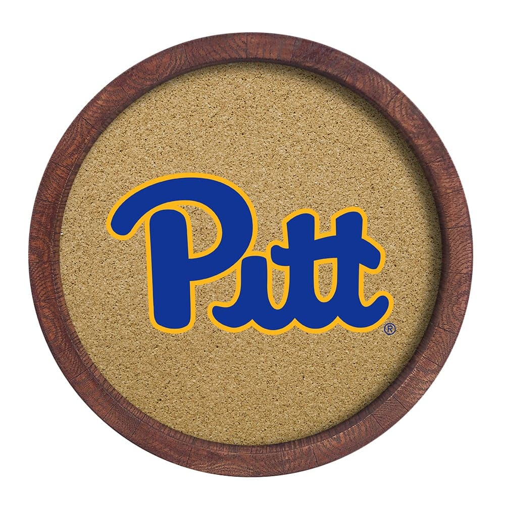 Pitt Panthers: "Faux" Barrel Framed Cork Board - The Fan-Brand