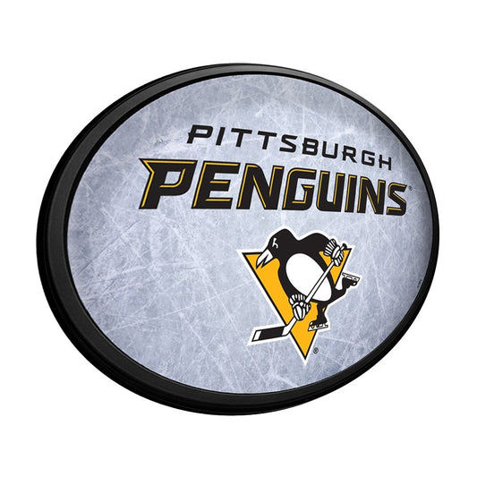 Pittsburgh Penguins: Ice Rink - Oval Slimline Lighted Wall Sign - The Fan-Brand
