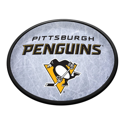 Pittsburgh Penguins: Ice Rink - Oval Slimline Lighted Wall Sign - The Fan-Brand