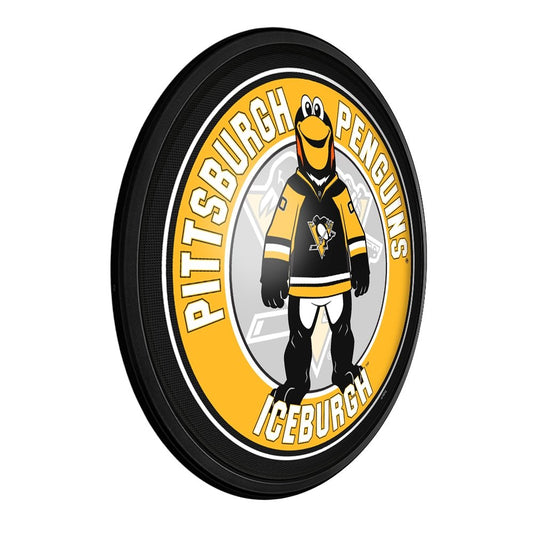 Pittsburgh Penguins: Iceburgh - Round Slimline Lighted Wall Sign - The Fan-Brand
