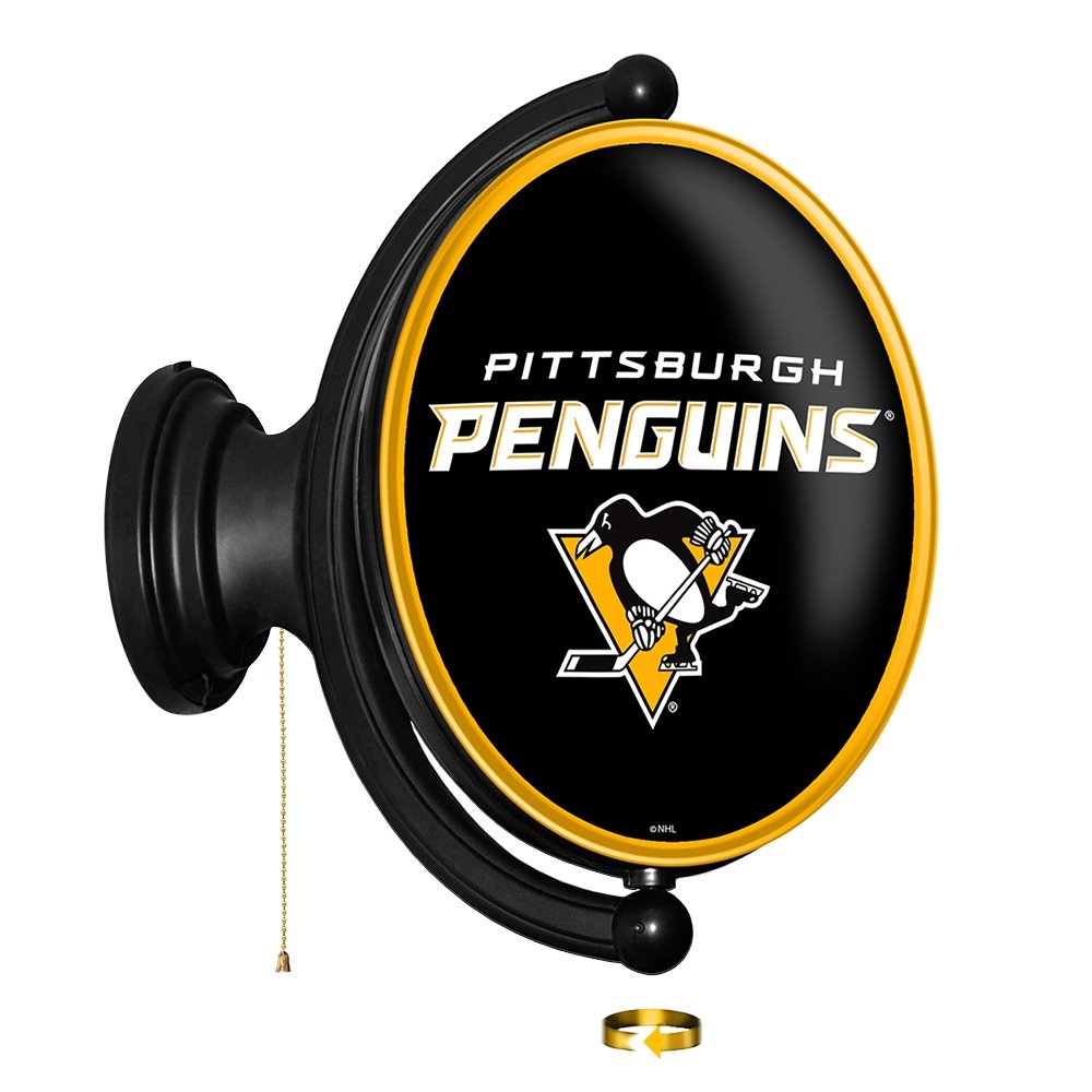 Pittsburgh Penguins: Original Oval Rotating Lighted Wall Sign - The Fan-Brand