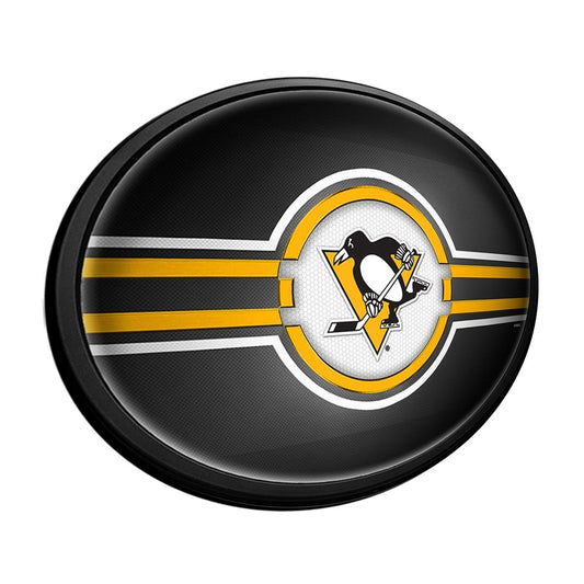 Pittsburgh Penguins: Oval Slimline Lighted Wall Sign - The Fan-Brand