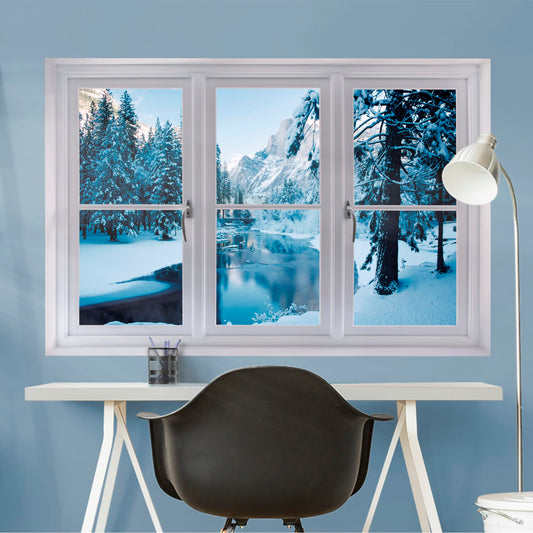 Instant Window: Merced River in Winter - Removable Wall Graphic