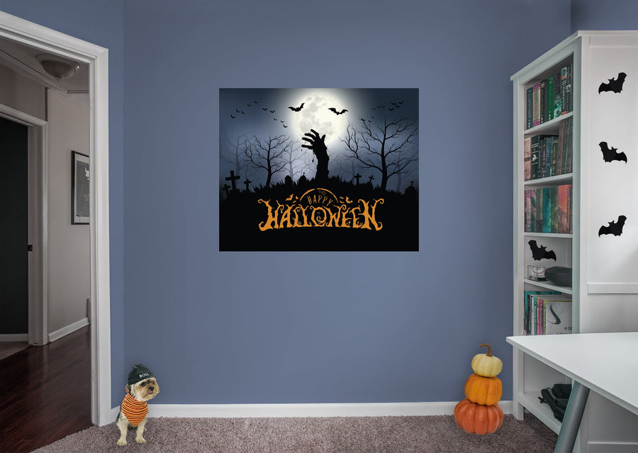 Halloween:  Zombie Hand Mural        -   Removable Wall   Adhesive Decal