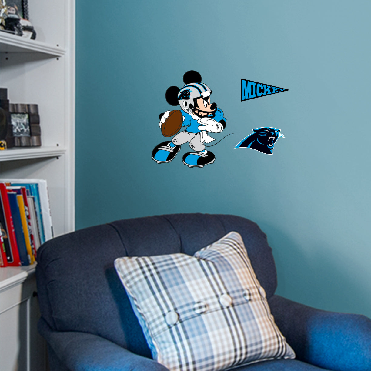 Carolina Panthers: Mickey Mouse - Officially Licensed NFL Removable Adhesive Decal