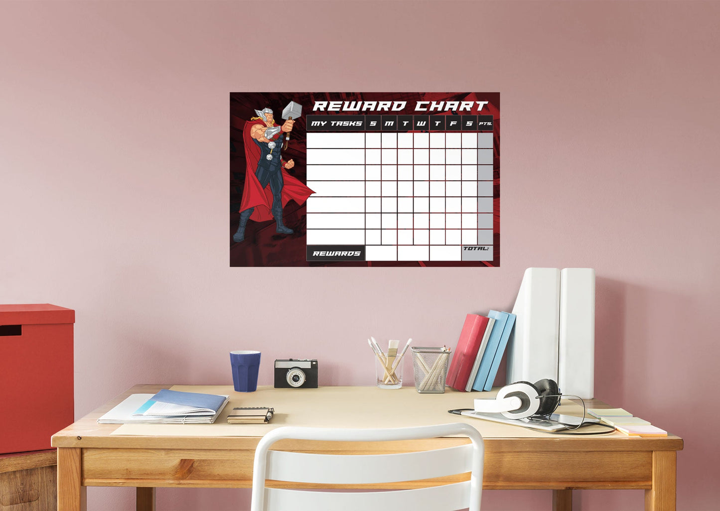 Avengers: THOR Reward Chart Dry Erase        - Officially Licensed Marvel Removable Wall   Adhesive Decal