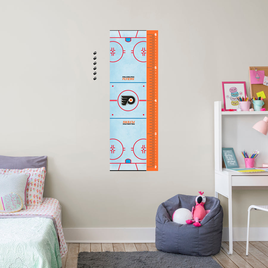 Rink - Growth Chart - Official NHL - Philadelphia Flyers - Reusable Vinyl Wall Decal