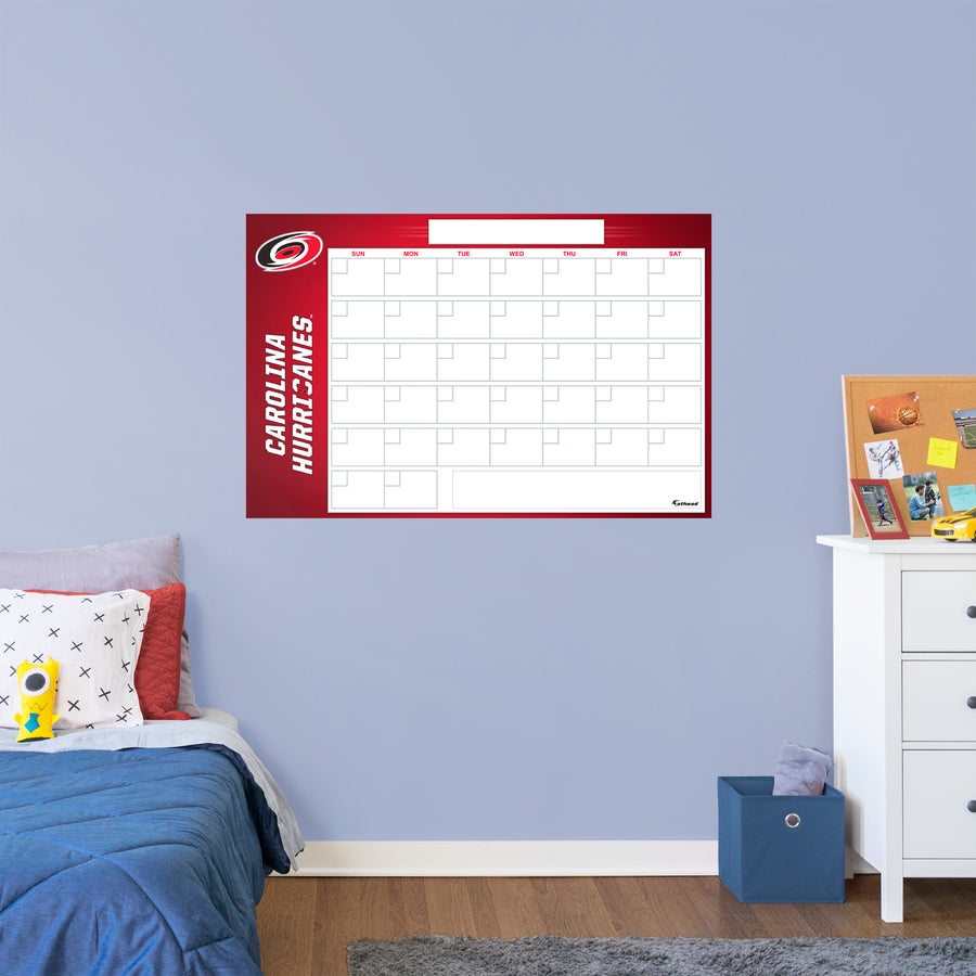 Carolina Hurricanes - Dry Erase Calendar - Official NHL - Reusable Vinyl Wall Decal