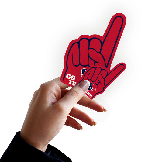 Houston Texans:  2021 Foam Finger MINIS        - Officially Licensed NFL Removable     Adhesive Decal
