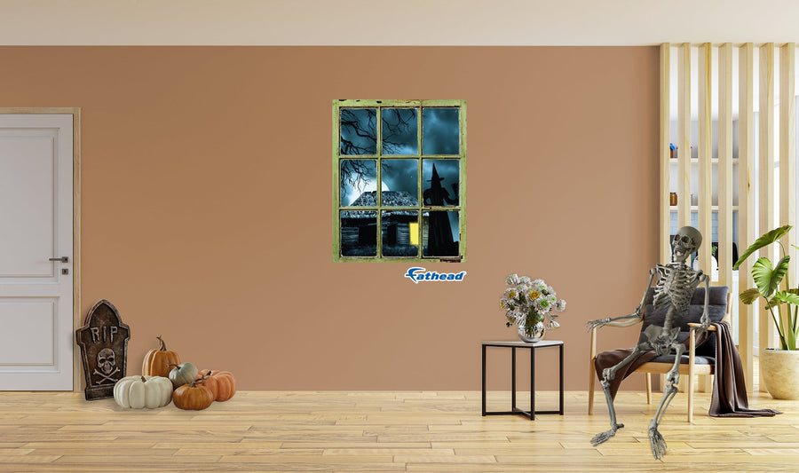 Halloween: Witch Icon Instant Windows        -   Removable Wall   Adhesive Decal