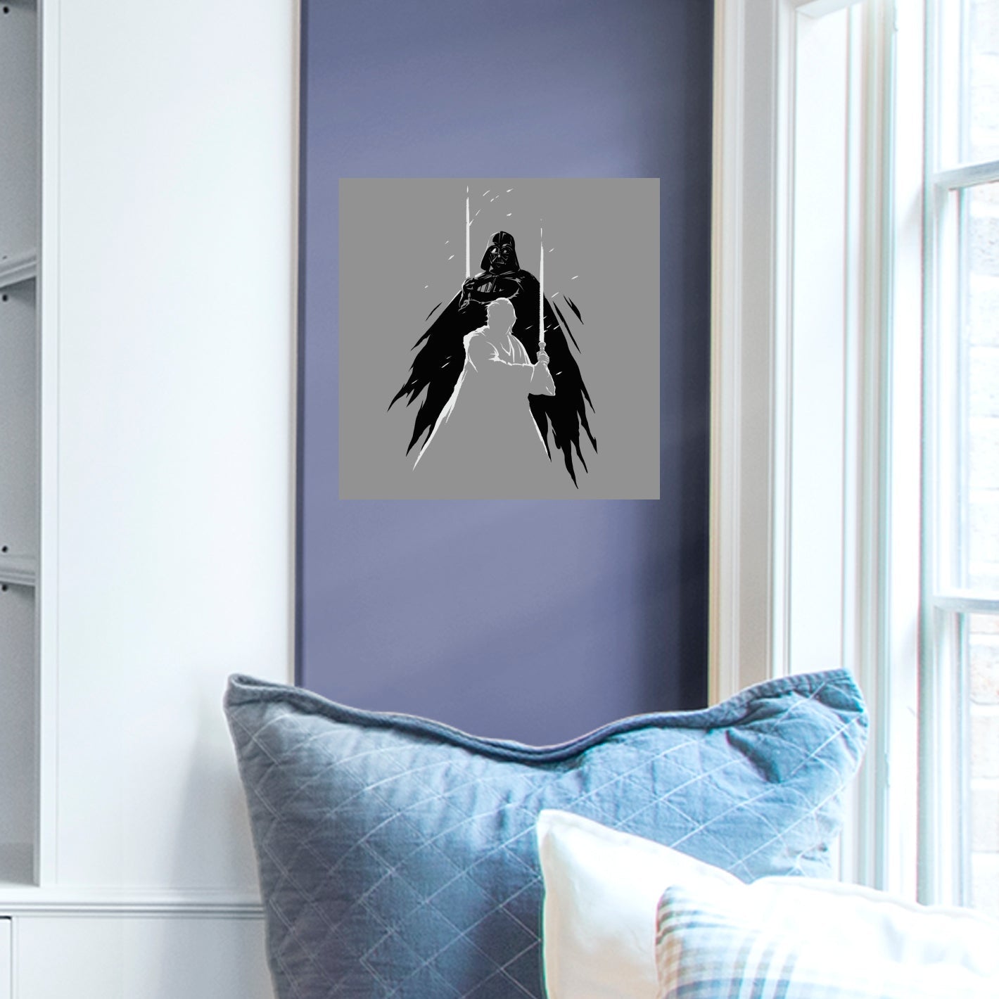 Obi-Wan Kenobi: Obi-Wan & Darth Vader Silhouettes Poster - Officially Licensed Star Wars Removable Adhesive Decal