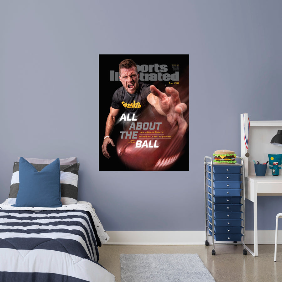 T.J. Watt - October 2020 Sports Illustrated Covers - Peel & Stick Poster - Official NFL - Pittsburgh Steelers - Reusable Vinyl Wall Decal